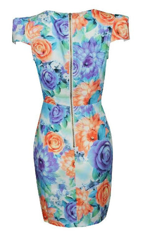 Totally Exposed  Dress Floral Blue