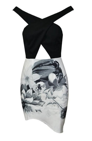 Pattern Off Shoulder Dress