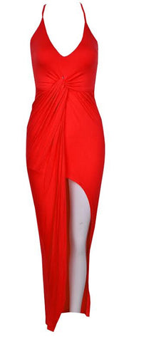 Grecian Twist Dress Red