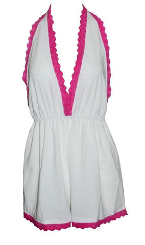 Doilies Trim Exposed Romper