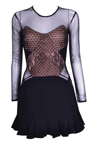 Geo Pattern Mesh Dress