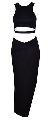 Two Piece Cut Out Dress Black