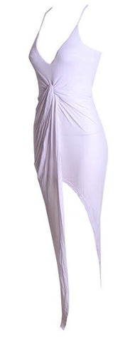 Grecian Twist Dress White