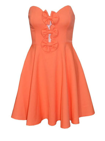 Cut Out Bow Mini Dress PInk