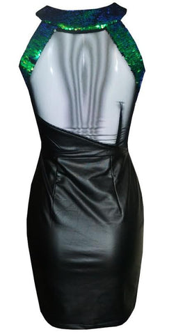 Emerald Mesh Sequin Dress