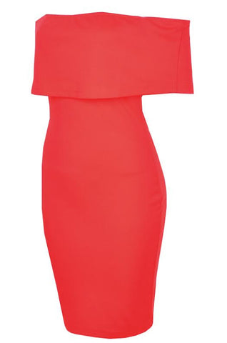 Red Off Shoulder Bodycon